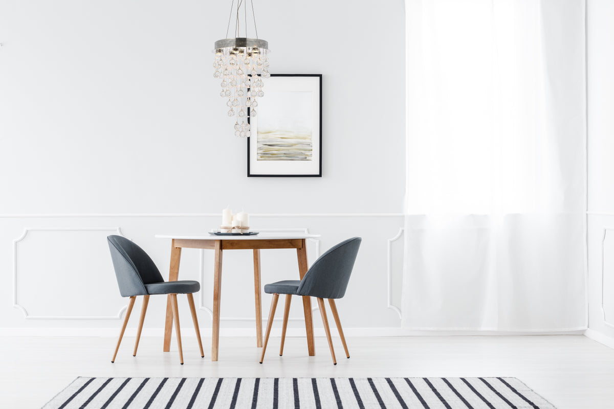 Galaxy 7 light Chrome Pendant Clear Royal Cut Crystal