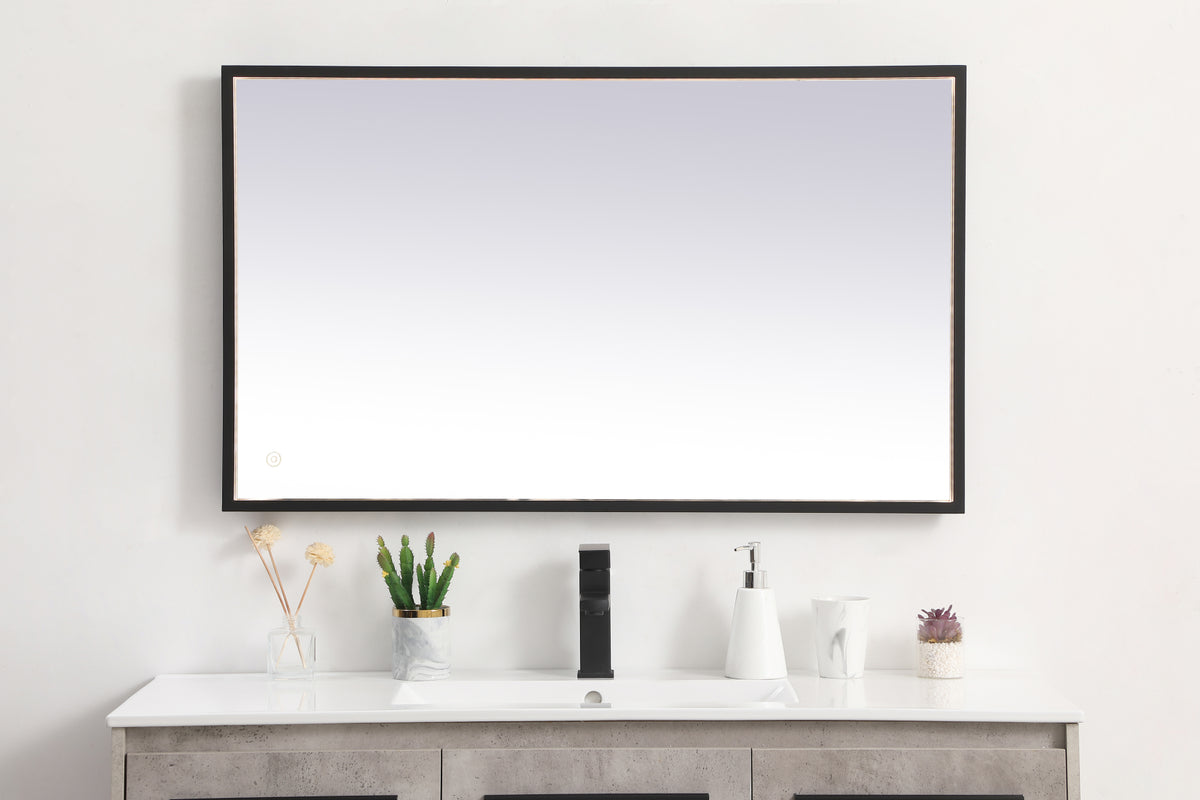 Pier 24x40 inch LED mirror with adjustable color temperature 3000K/4200K/6400K in black