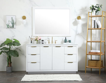 60 inch Single bathroom vanity in white