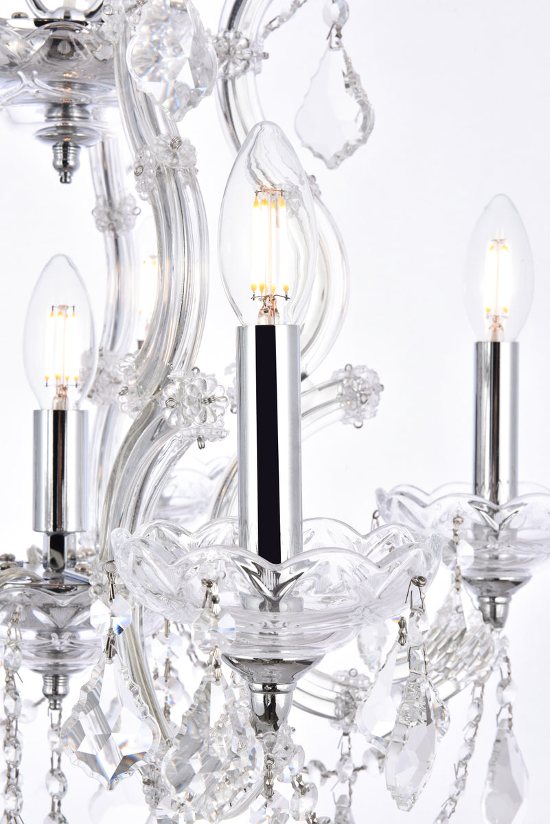Maria Theresa 6 light Chrome Pendant Clear Royal Cut Crystal