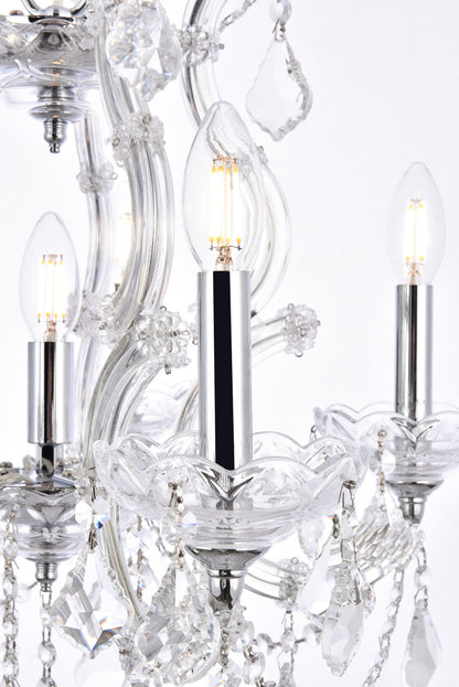 Maria Theresa 6 light Chrome Pendant Clear Royal Cut Crystal