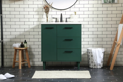 30 inch bathroom vanity in Green