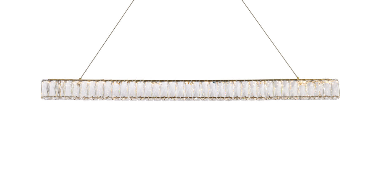 Monroe 47 inch LED linear pendant in gold