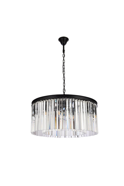Sydney 8 light Matte Black Chandelier Clear Royal Cut Crystal