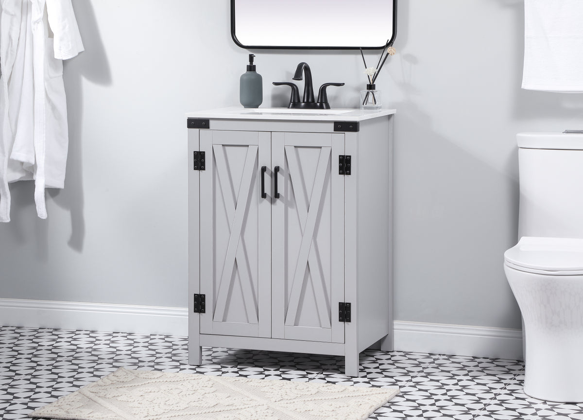 24 inch Single bathroom vanity in grey