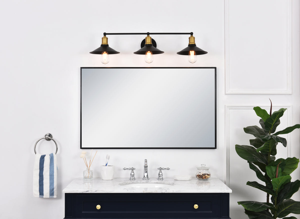 Etude 3 light brass and black Wall Sconce