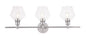 Gene 3 light Chrome and Clear glass Wall sconce