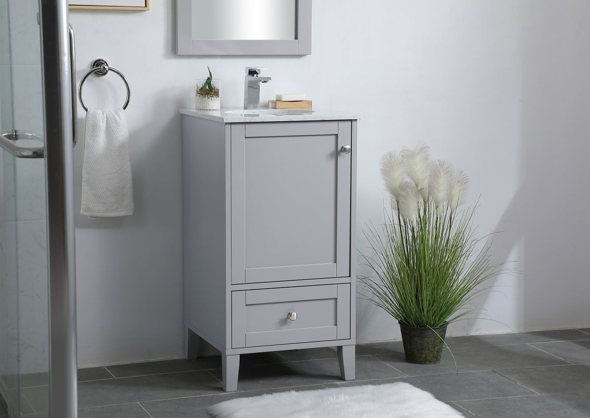 18 inch Single Bathroom Vanity in Grey
