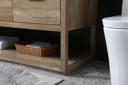 60 Inch SIngle Bathroom Vanity In Natural Oak