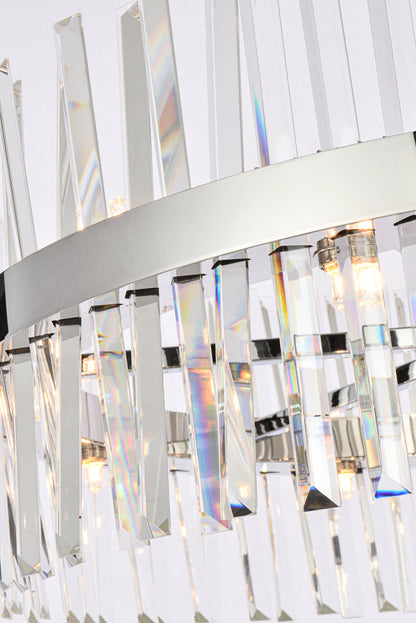 Serephina 36 inch 3 tiers crystal round chandelier light in chrome