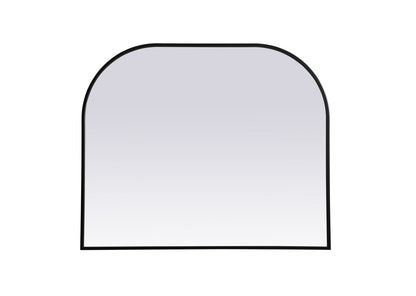 Metal Frame Arch Mirror 36x30 Inch in Black