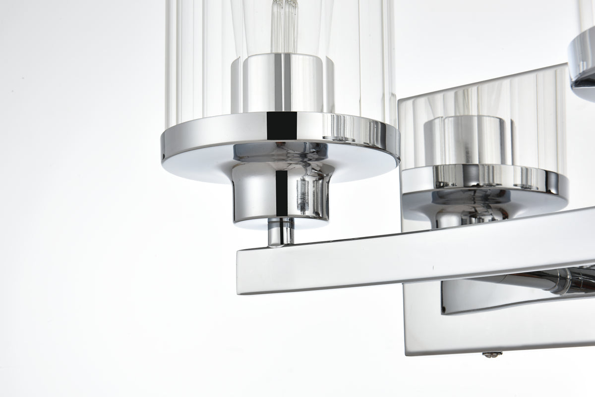 Saanvi 2 light Chrome and Clear Bath Sconce