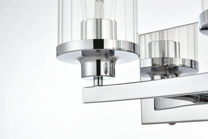 Saanvi 2 light Chrome and Clear Bath Sconce