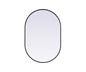 Metal Frame Oval Mirror 27x40 Inch in Black