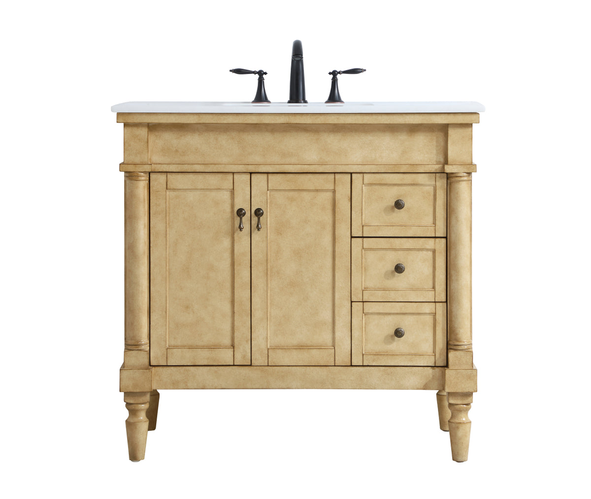 36 inch Single Bathroom Vanity in Antique Beige