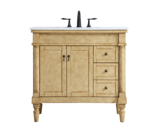 36 inch Single Bathroom Vanity in Antique Beige