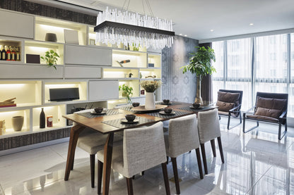 Dallas 36 inch rectangle crystal pendant in black