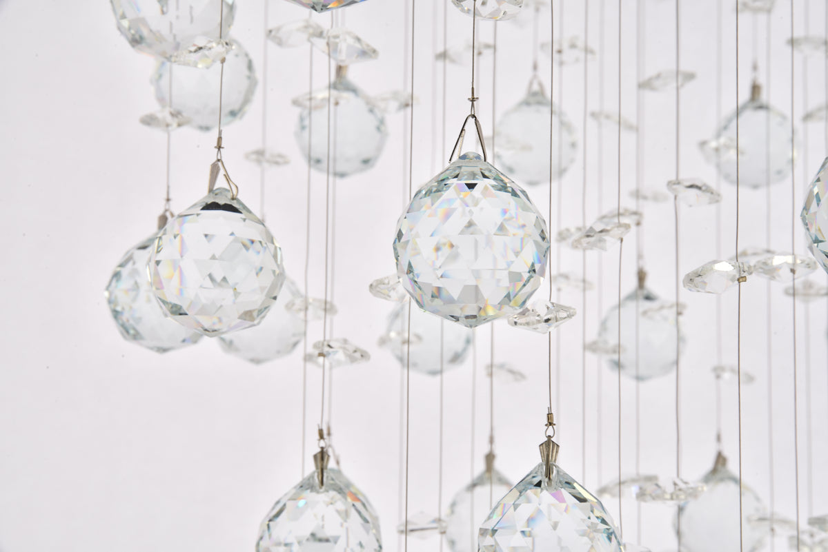 Galaxy 6 light Chrome Pendant Clear Royal Cut Crystal