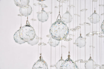 Galaxy 6 light Chrome Pendant Clear Royal Cut Crystal