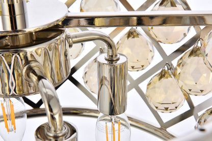 Madison 4 light polished Nickel Pendant Golden Teak (Smoky) Royal Cut Crystal