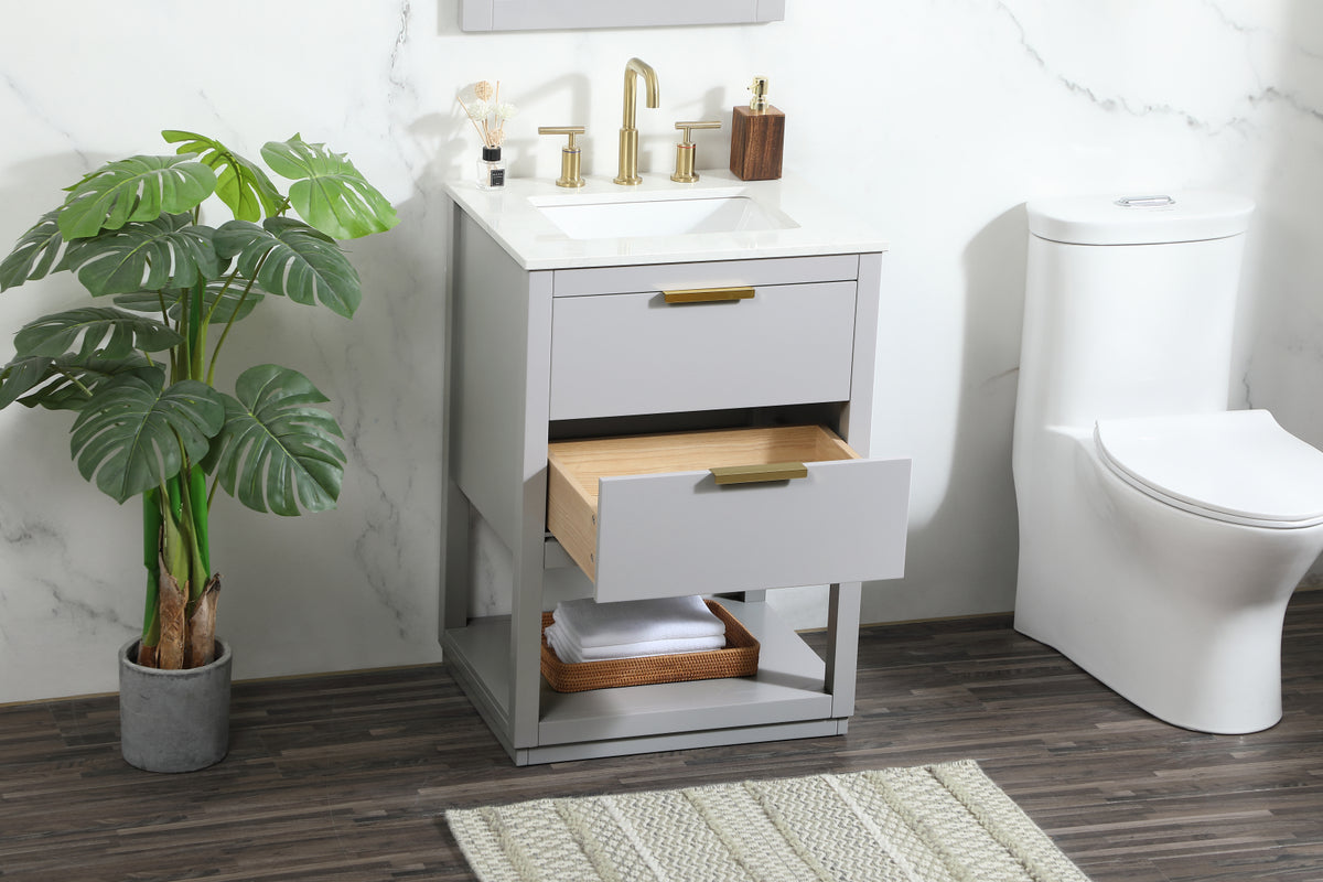 24 inch Single bathroom vanity in grey