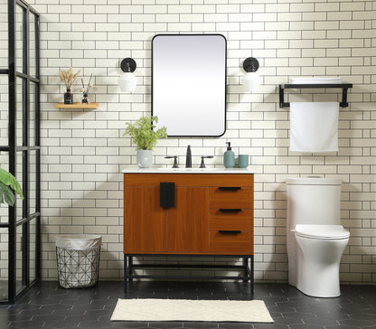 36 inch Single bathroom vanity in teak