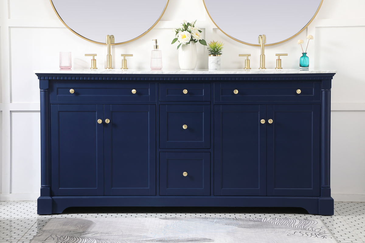 72 inch double bathroom vanity in Blue