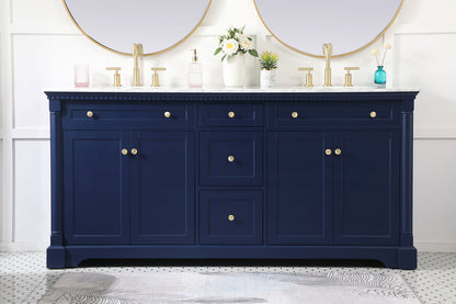 72 inch double bathroom vanity in Blue