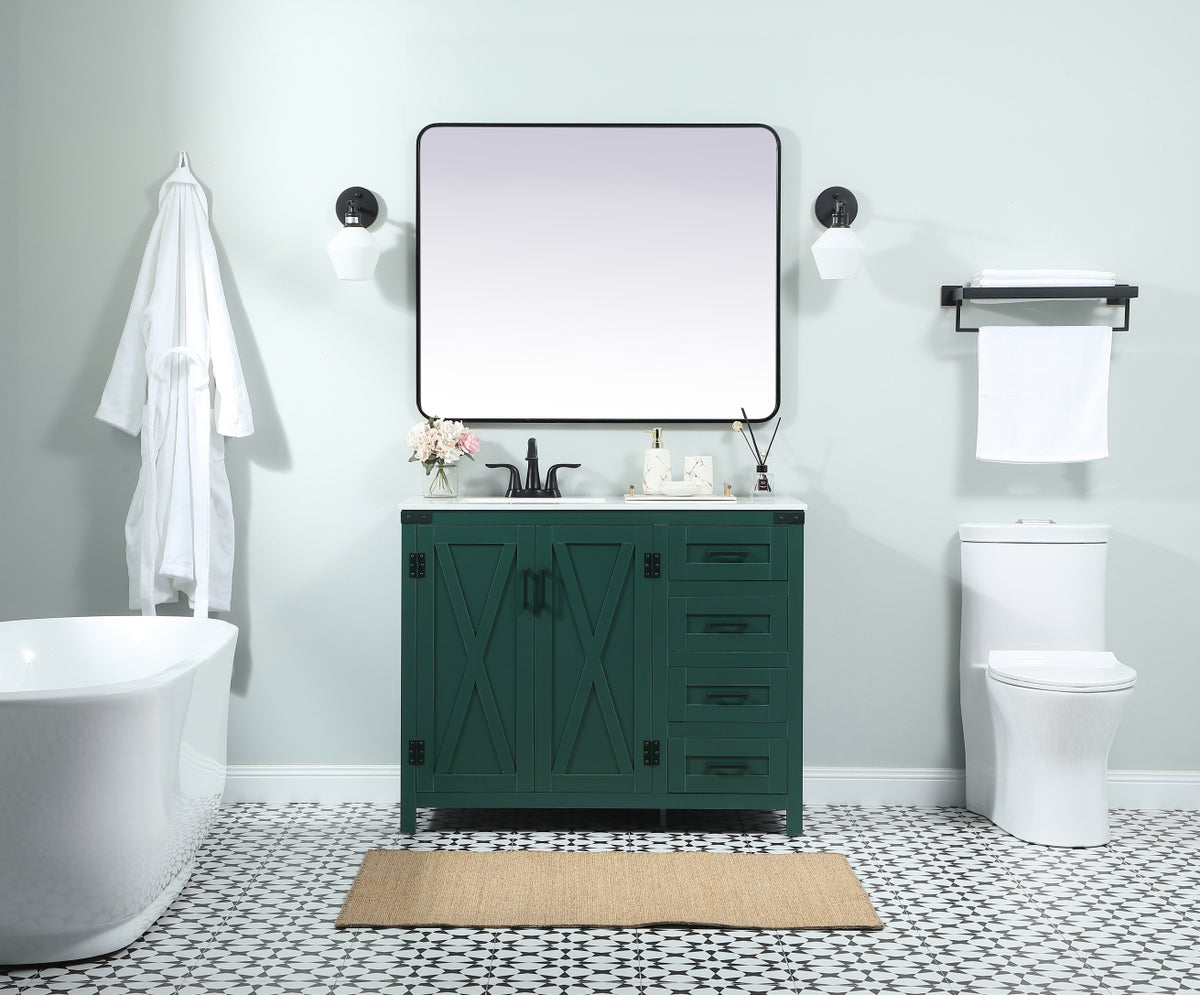 42 inch Single bathroom vanity in green