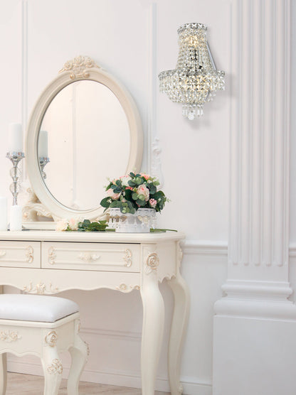 Tranquil 3 light Chrome Wall Sconce Clear Royal Cut Crystal