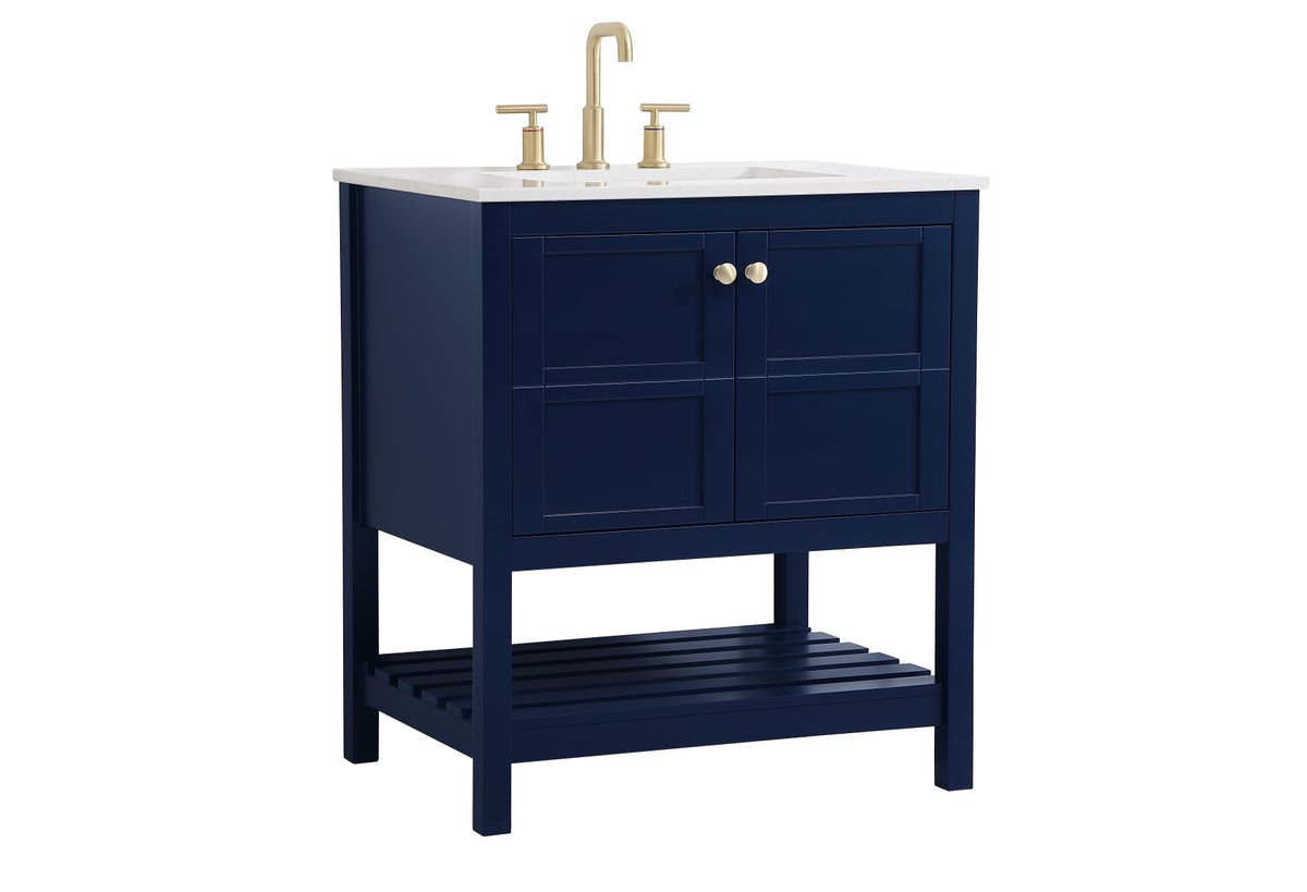 30 inch Single Bathroom Vanity in Blue