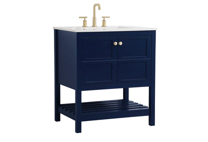 30 inch Single Bathroom Vanity in Blue