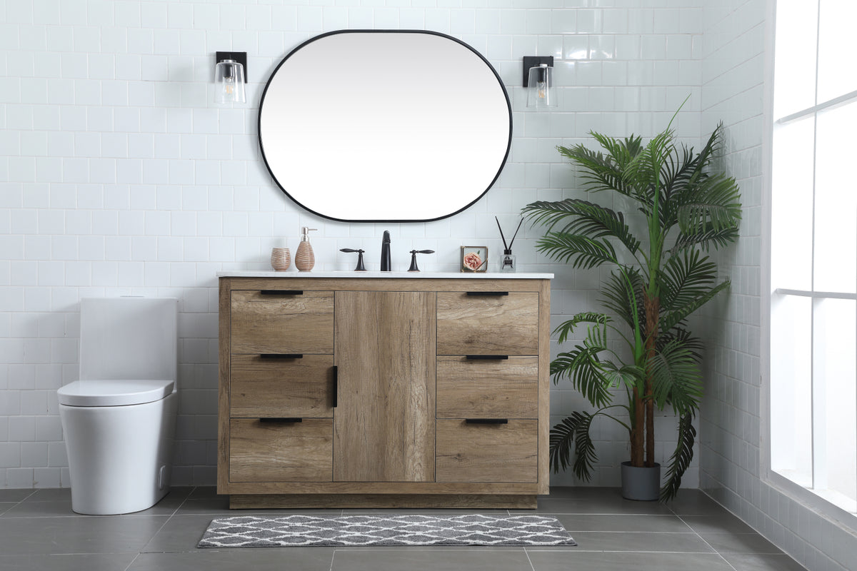 48 Inch SIngle Bathroom Vanity In Natural Oak