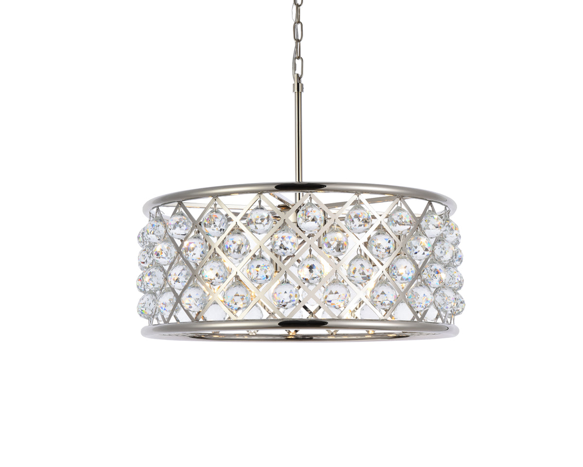 Madison 6 light polished Nickel Chandelier Clear Royal Cut Crystal