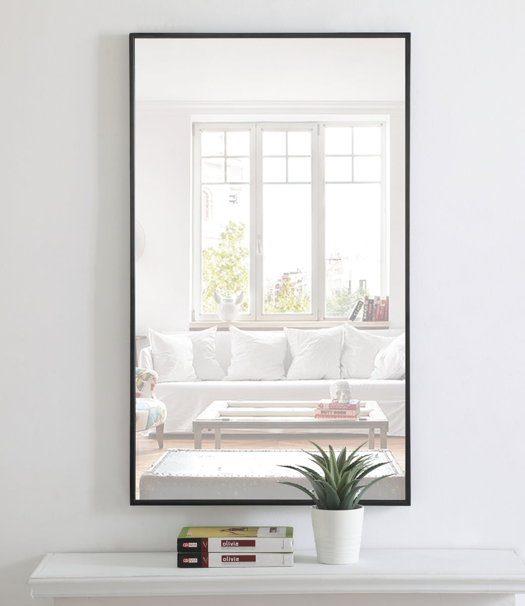Metal frame Rectangle Mirror 24 inch Black