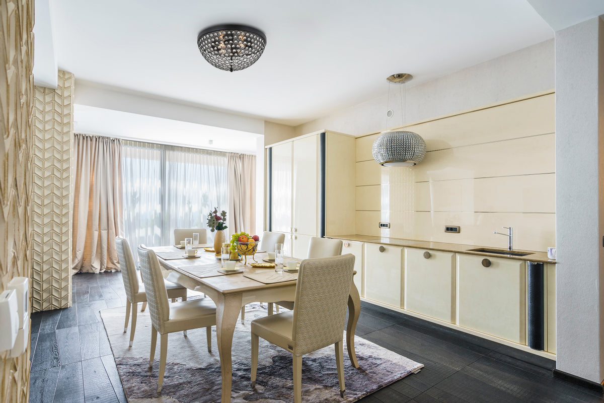 Taye 4 light Matte Black Flush Mount