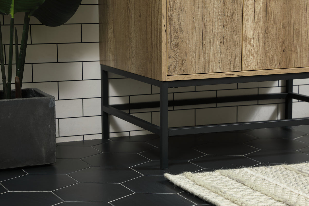 32 inch Single bathroom vanity in natural oak