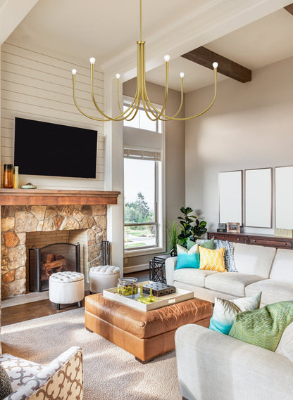 Layne 50 inch chandelier in Brass