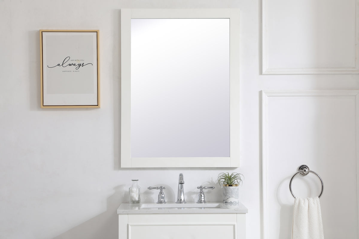 Aqua rectangle vanity mirror 24 inch in White