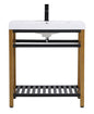 30 inch Single Bathroom Metal Vanity in Golden Black