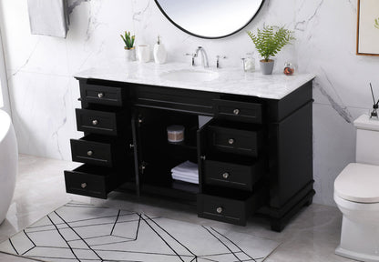 60 inch Single bathroom vanity set in black