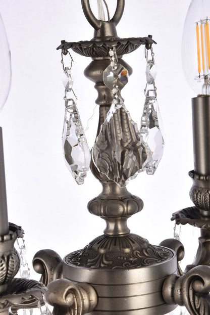 Lillie 4 light Pewter Pendant Clear Royal Cut Crystal