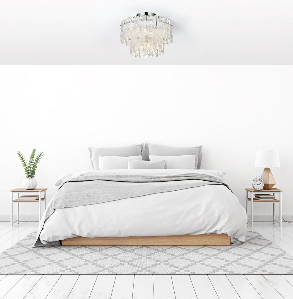 Emilia 15 inch Flush Mount Light  in Chrome