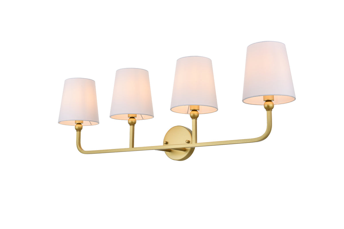 Colson 4 light Brass and Clear Bath Sconce