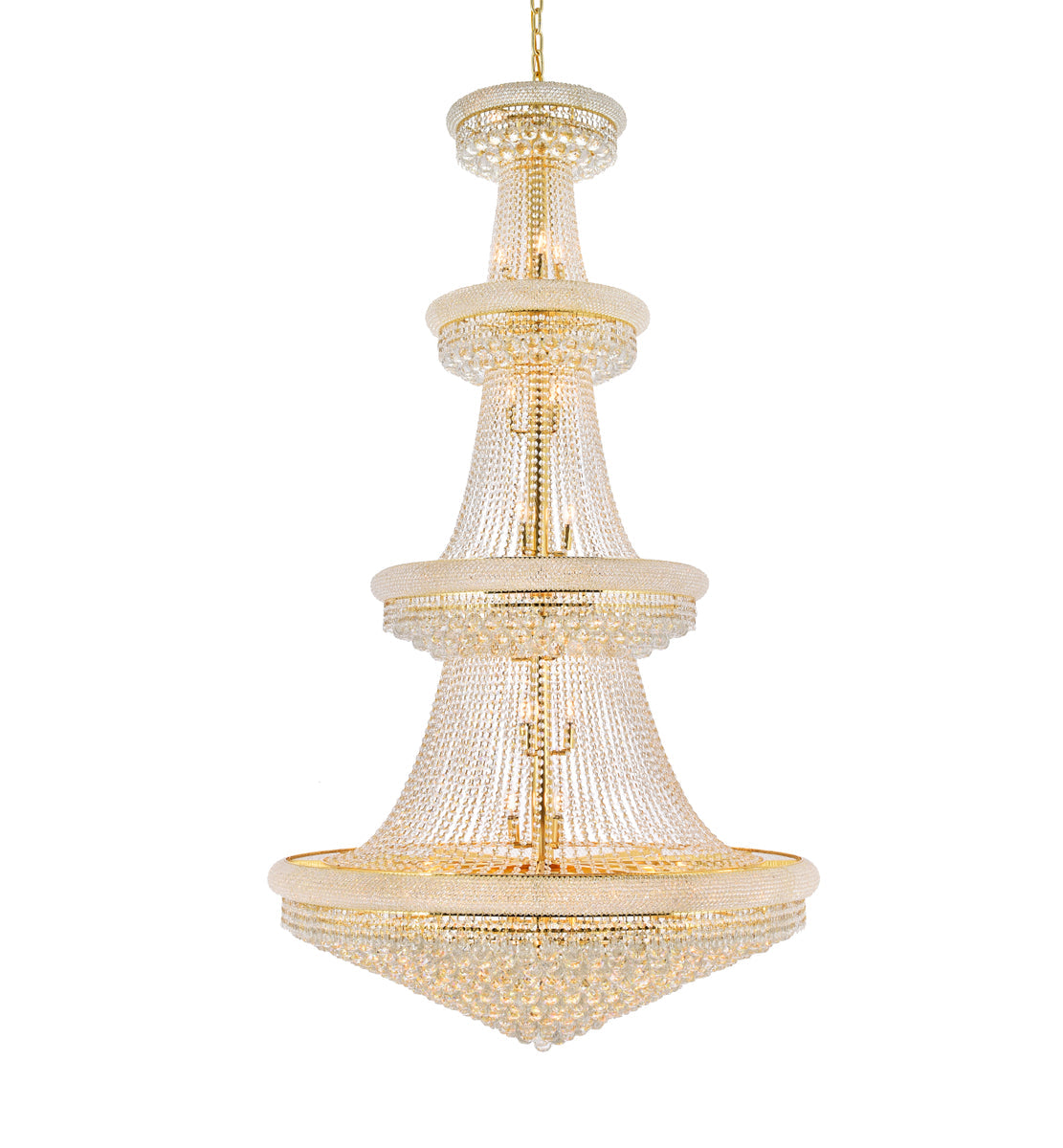 Primo 42 light Gold Chandelier Clear Royal Cut Crystal