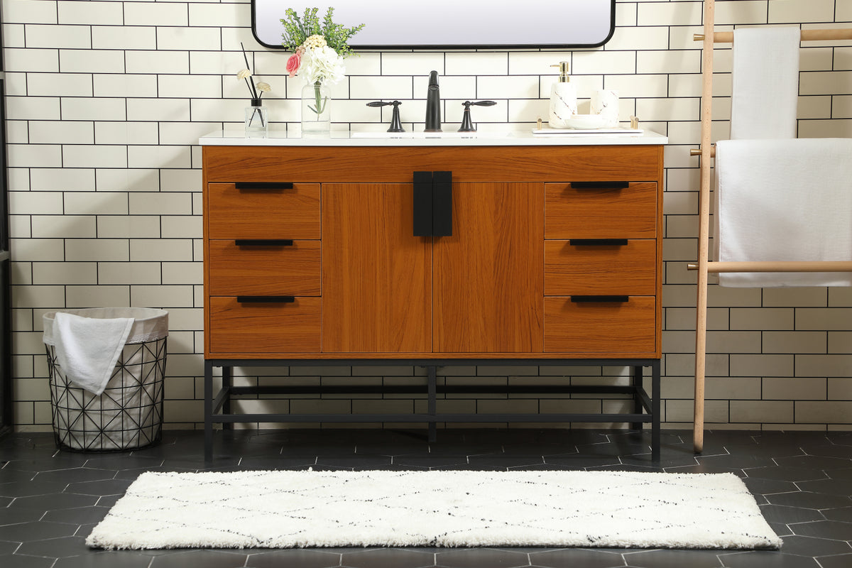 48 inch Single bathroom vanity in teak