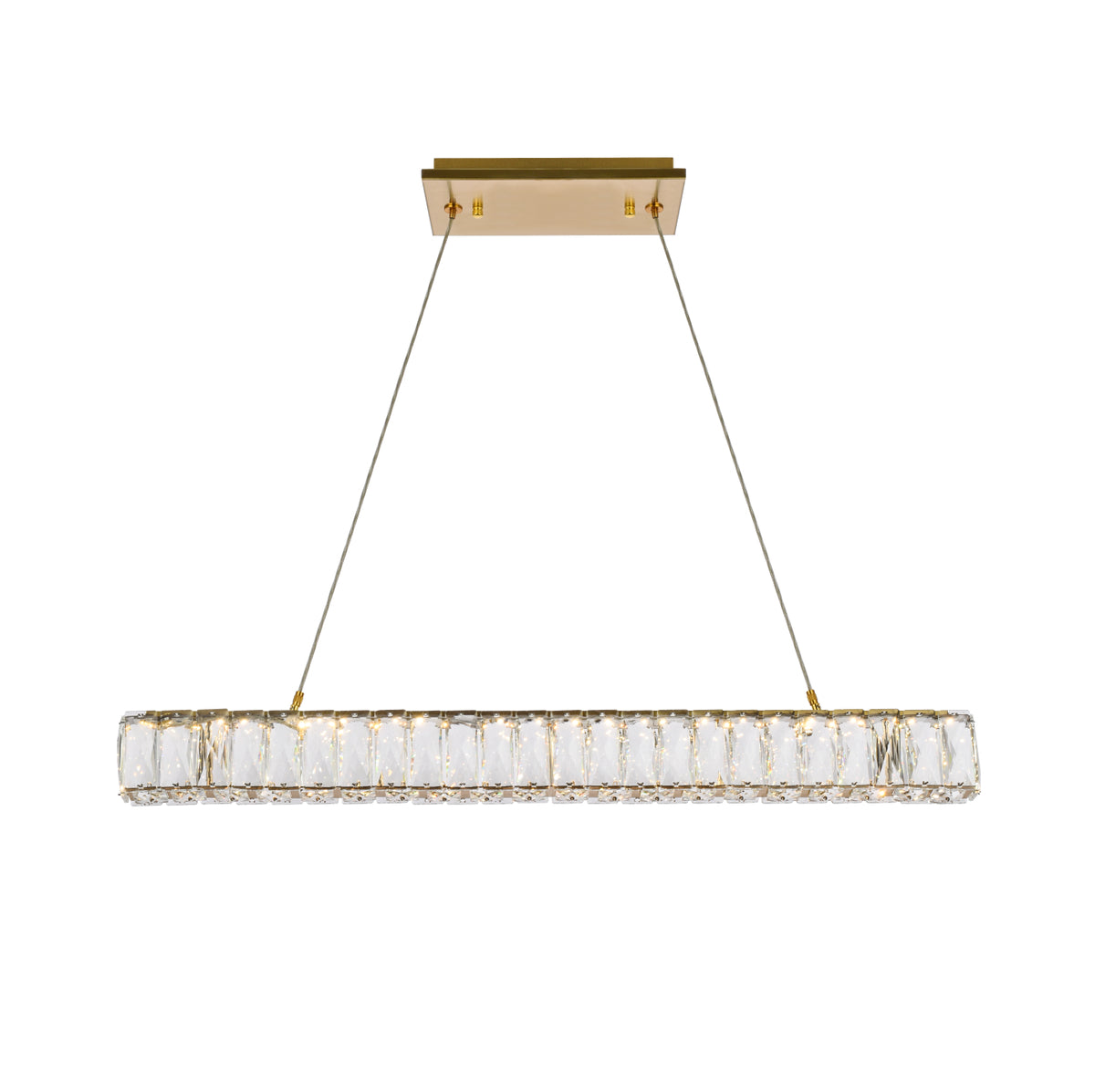 Monroe 31 inch LED linear pendant in gold