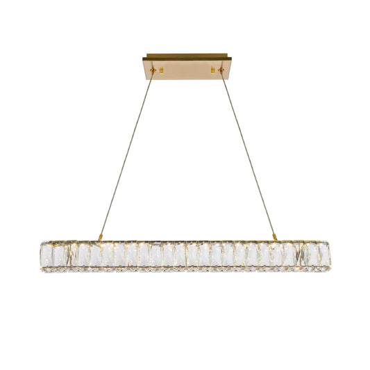 Monroe 31 inch LED linear pendant in gold