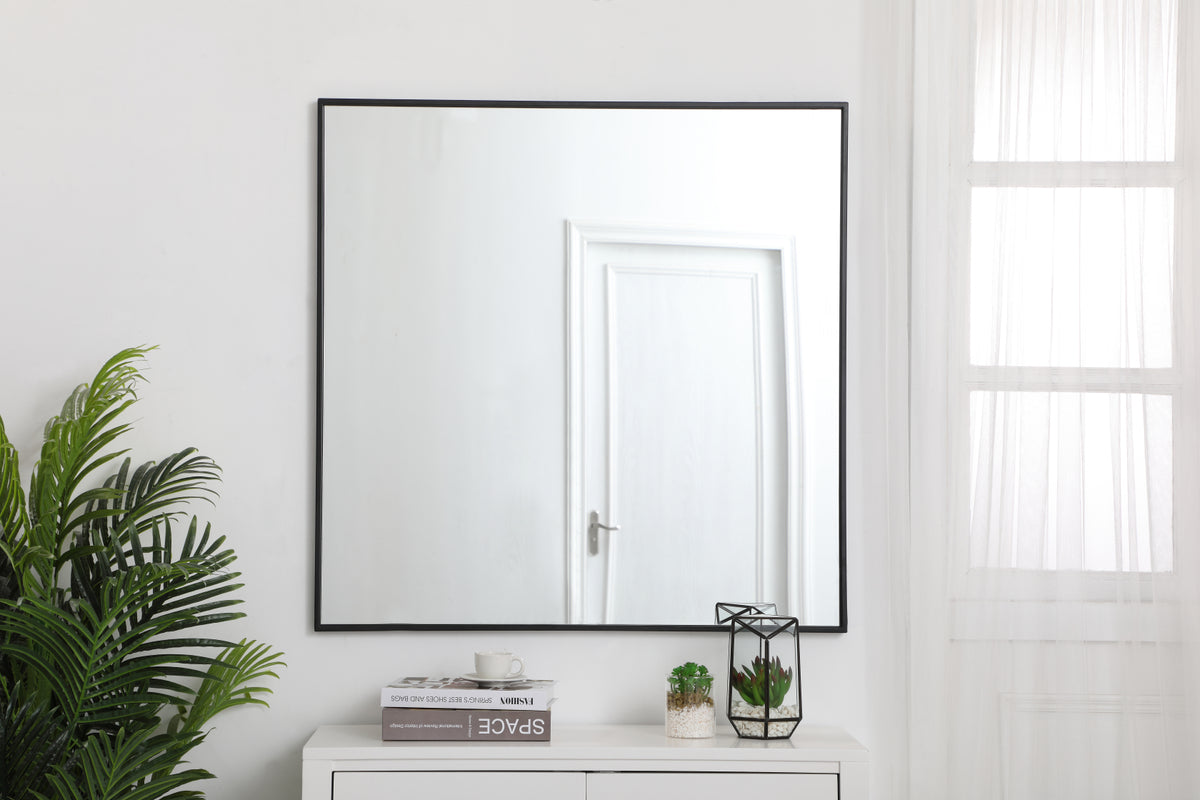 Metal frame square mirror 36 inch in Black