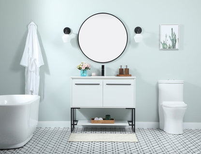 40 inch Single bathroom vanity in white
